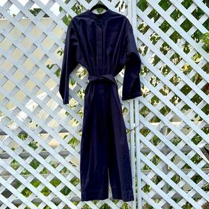 COS charcoal grey belted jumpsuit